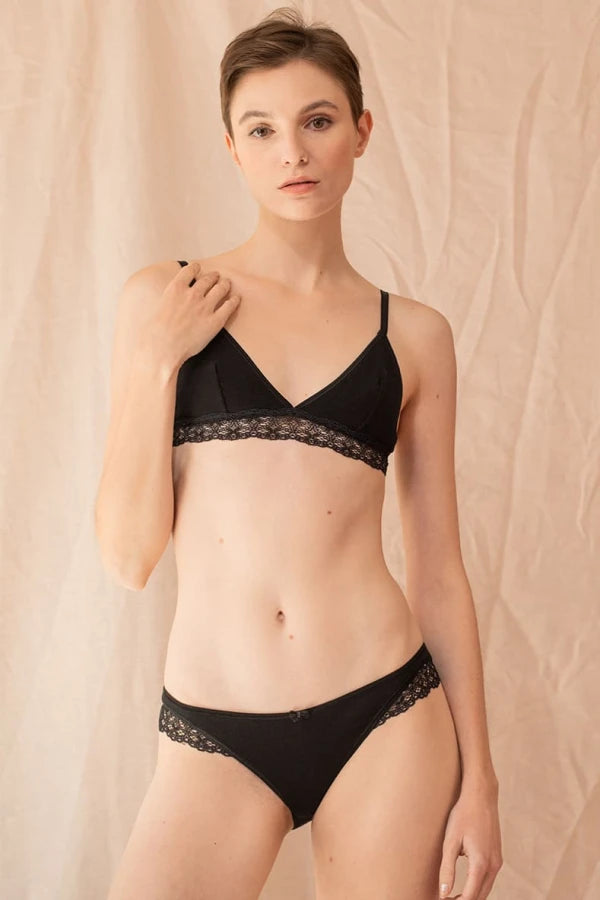 Soutien-gorge en coton bio Noir - Casamance