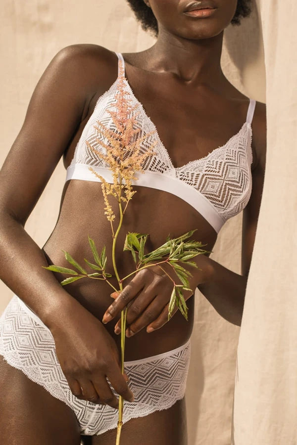 Soutien-gorge en fibre recyclée Blanc - Dawa