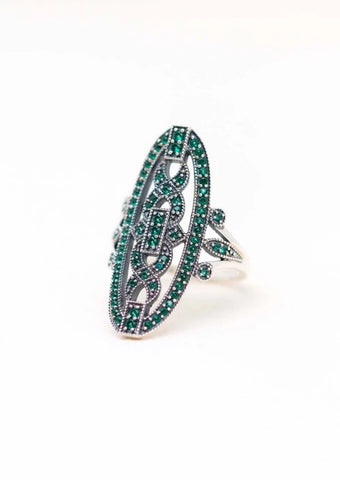 Bague verte en argent - Hortense