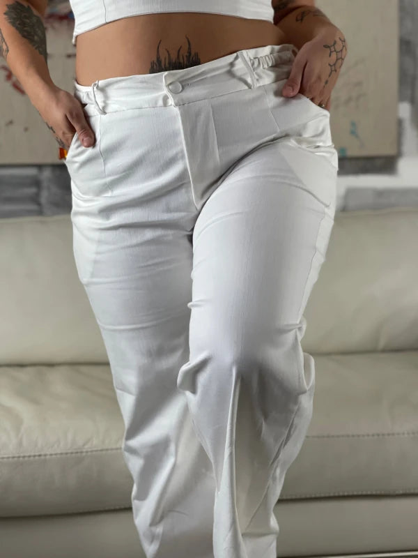 Pantalon extensible blanc - Perséphone