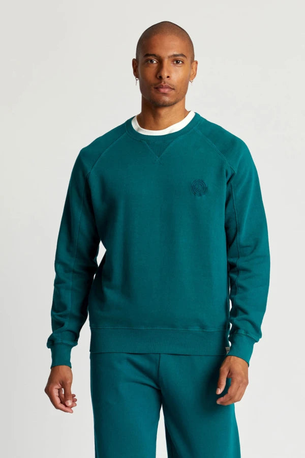 ANTON Sweatshirt Mens - Organic Cotton Teal Green