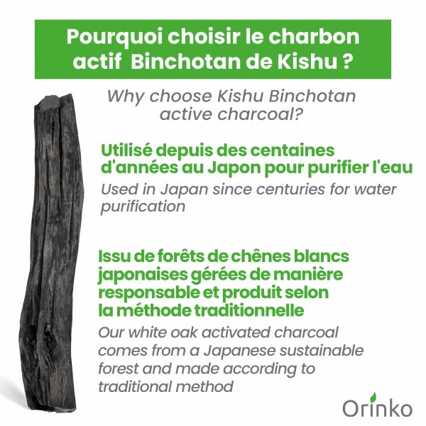 Kit de Purification d'Eau : Carafe 1.6L et Binchotan de Kishu