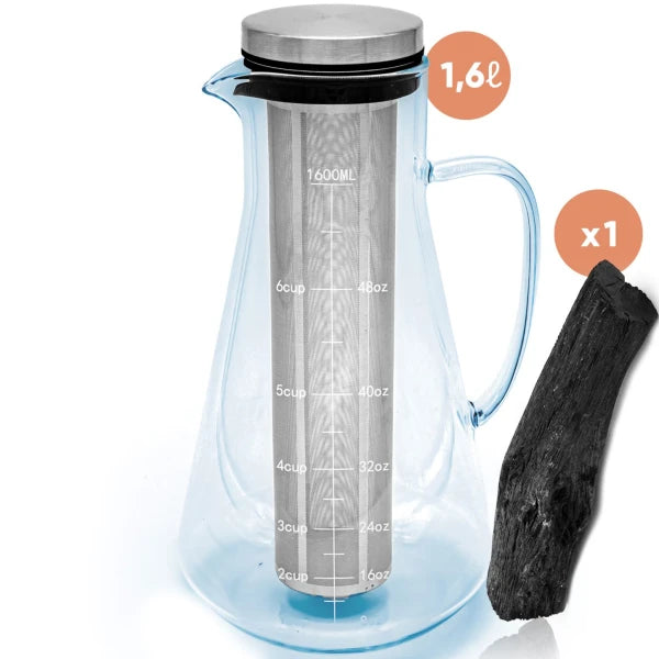 Kit de Purification d'Eau : Carafe 1.6L et Binchotan de Kishu
