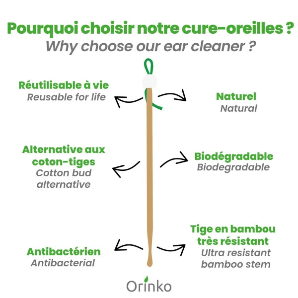 Cure-Oreille Japonais en Bambou X5 - Cure Oreille Écologique