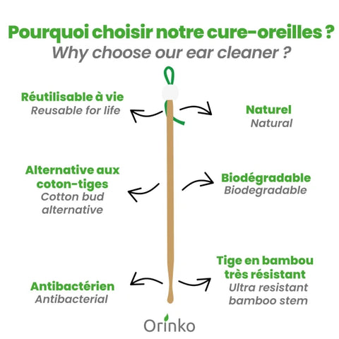 Cure-Oreille Japonais en Bambou X5 - Cure Oreille Écologique