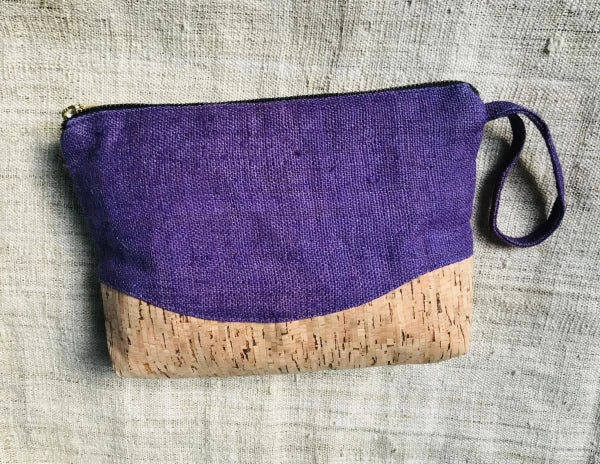 Grande pochette en chanvre et liège I Plusieurs coloris