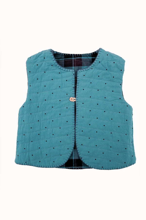 Gilet bébé émeraude quilt