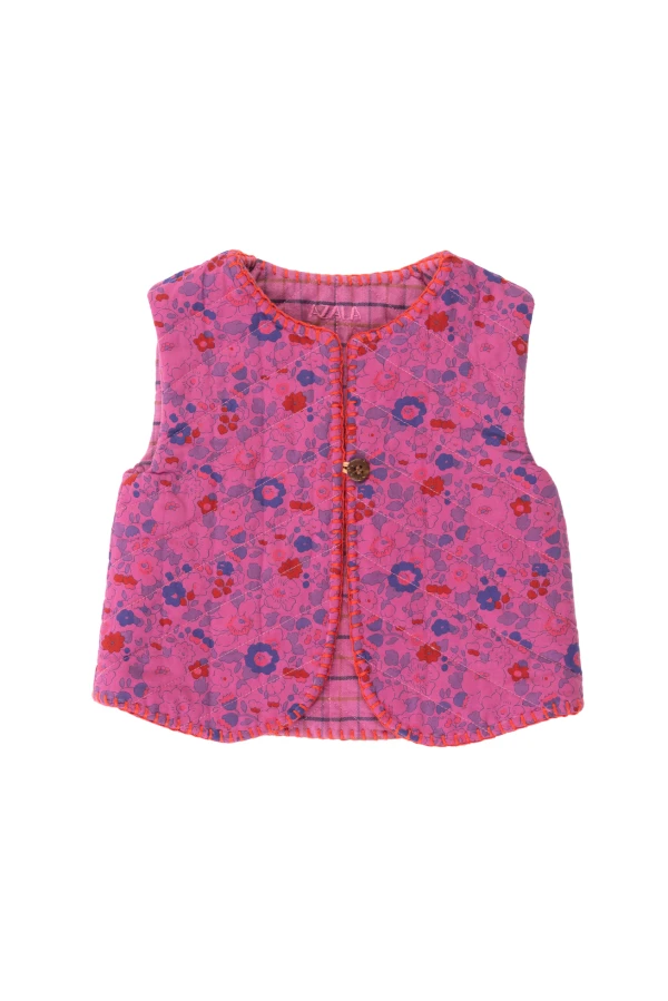 Gilet bébé quilt liberty rose