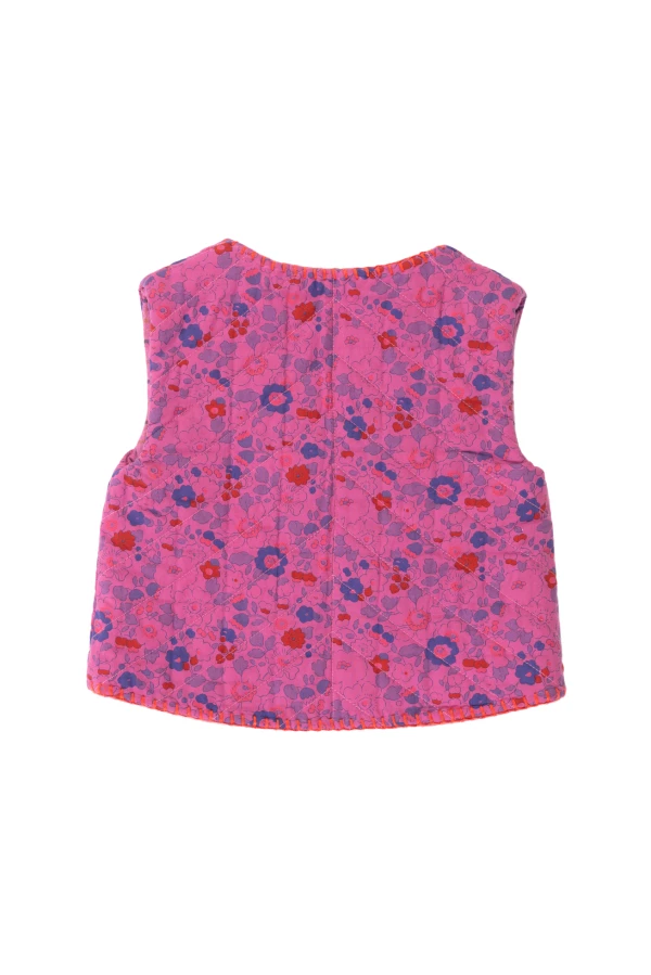 Gilet bébé quilt liberty rose