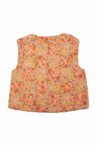 Gilet bébé saumon patchwork liberty