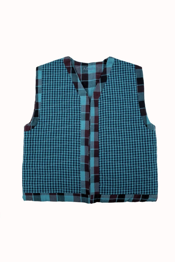 Gilet enfant émeraude quilt