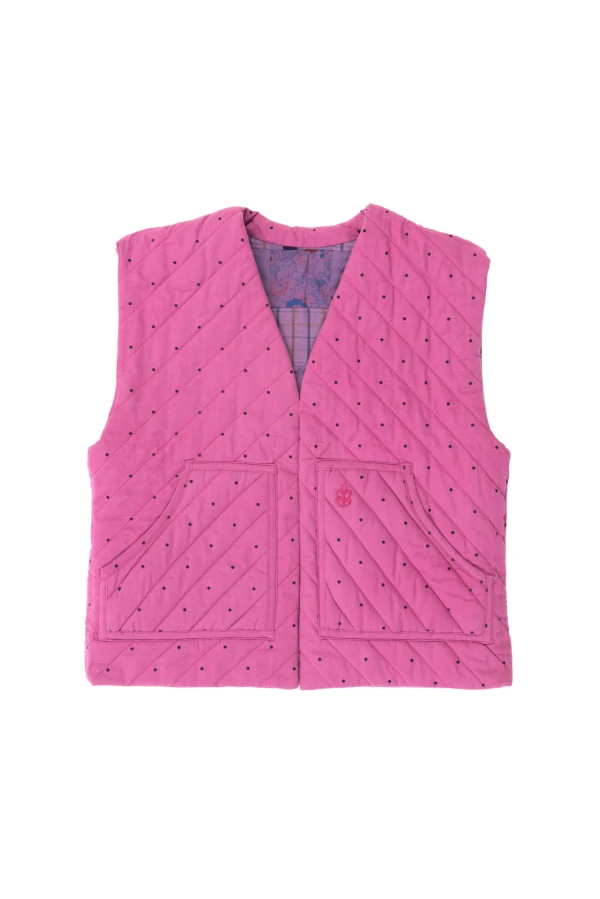 Gilet enfant patchwork myrtille