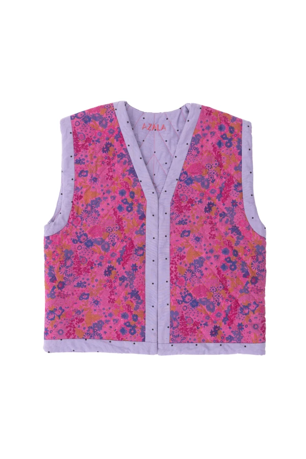 Gilet enfant quilt liberty fuchsia