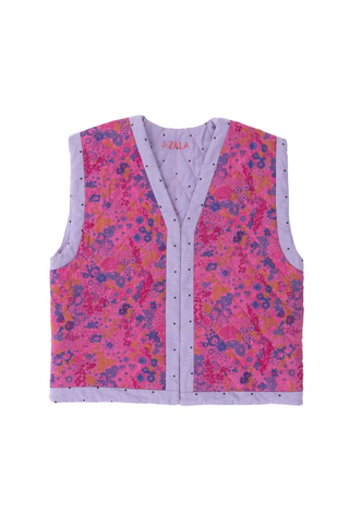 Gilet enfant quilt liberty fuchsia