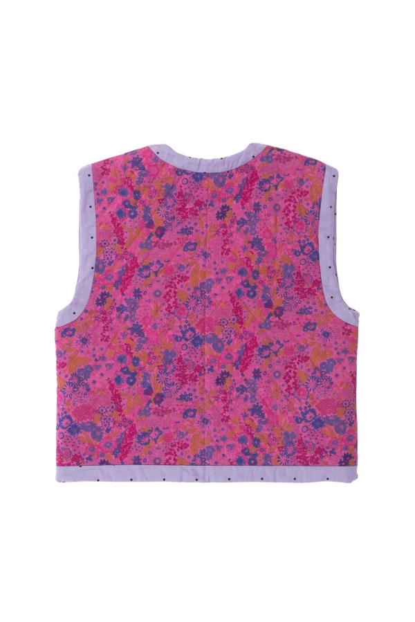 Gilet enfant quilt liberty fuchsia