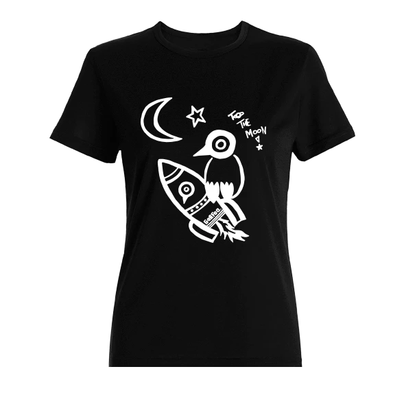 T-shirt To the moon en bambou viscose et coton bio