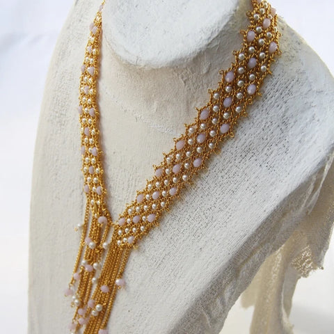 Bracelet manchette pendante avec perles Chaines & Co