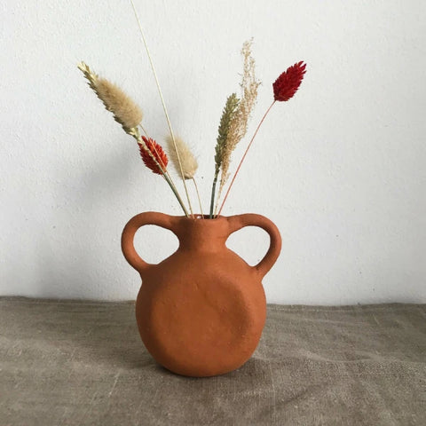 Vase soliflore en argile rouge