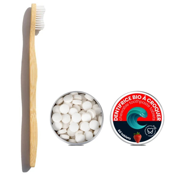 Pack - Dentifrice solide à croquer et brosse à dents en bambou