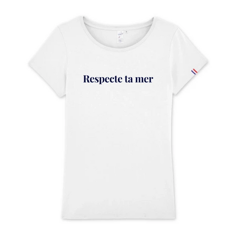 T-shirt femme en coton biologique fabriqué en France 🇫🇷 - Respecte ta mer