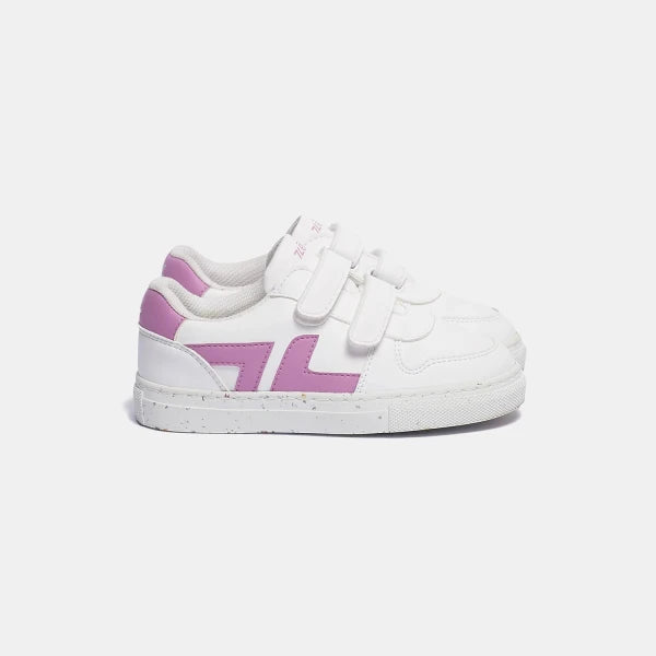 Baskets véganes blanches et lila pour enfants 22