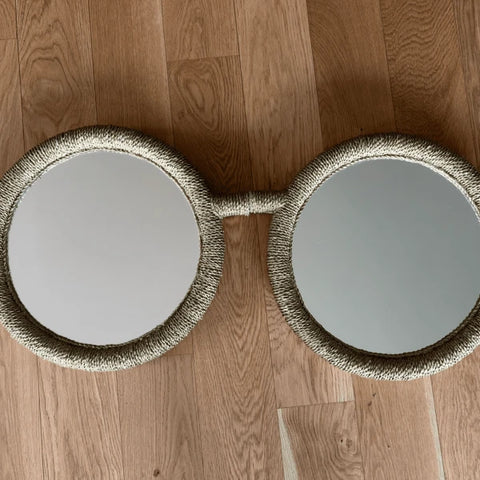 Miroir lunettes - éco-responsable et durable en canisse de roseau - naturel, bleu, jaune, vert et rouge