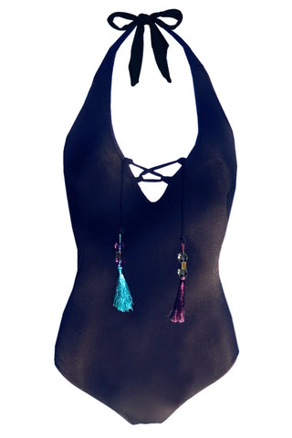 Maillot de bain une pièce Eva Black Tassel