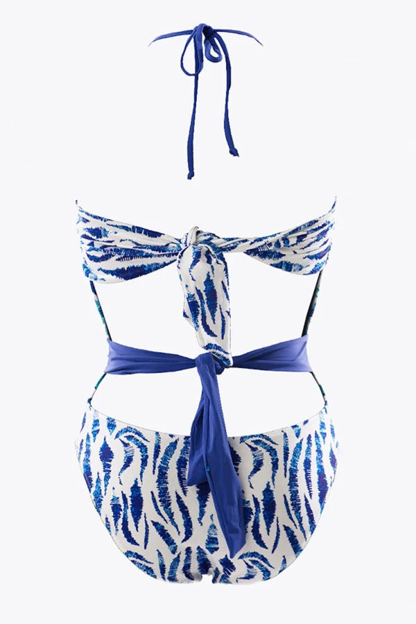 Maillot de bain une pièce bustier Aloha Tiger Blue