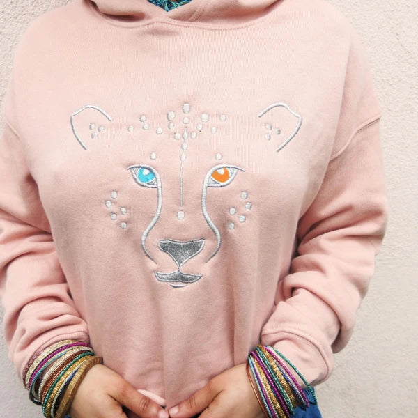 Sweat-shirt en coton bio Cheetah Pink