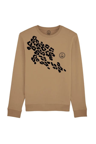 Sweat-shirt en coton bio Camel Leo impression léopard