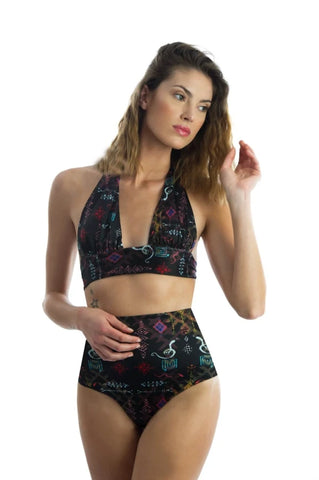 Bas de maillot taille haute réversible Rita Oujda