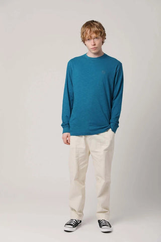 HAKON - Organic Cotton Long Sleeve Tee Teal Blue