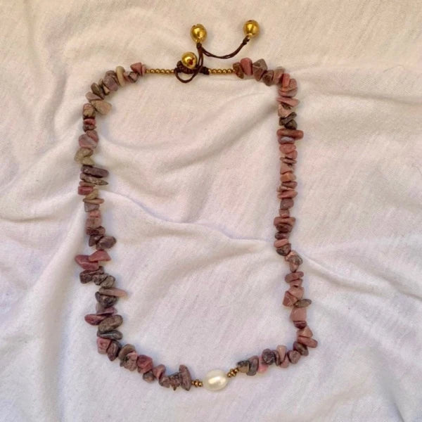 Collier Callie Pierre et Perle Naturelle Faits Main