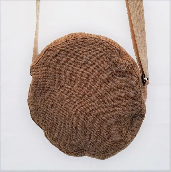 Sac rond jute et broderie