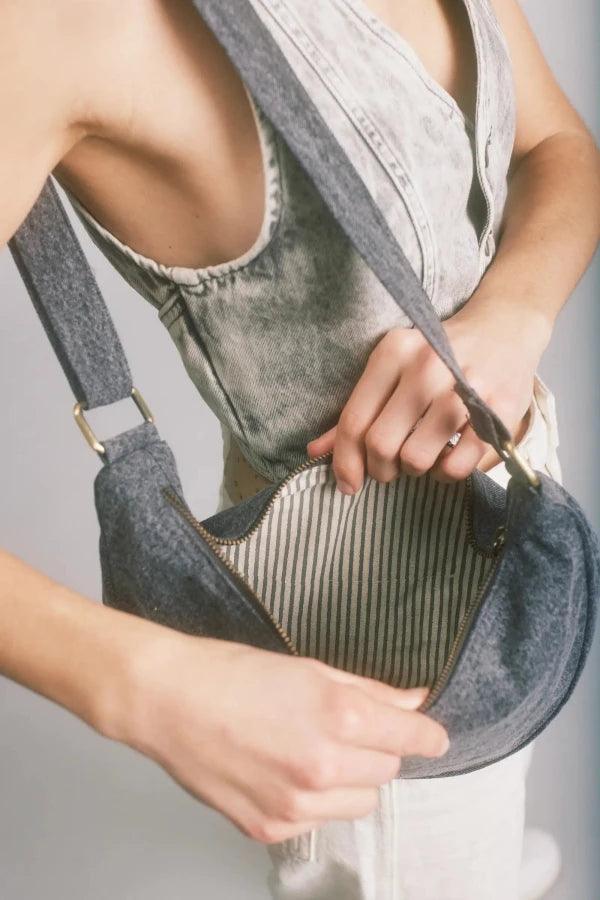 Sac banane Andrea Denim Gris