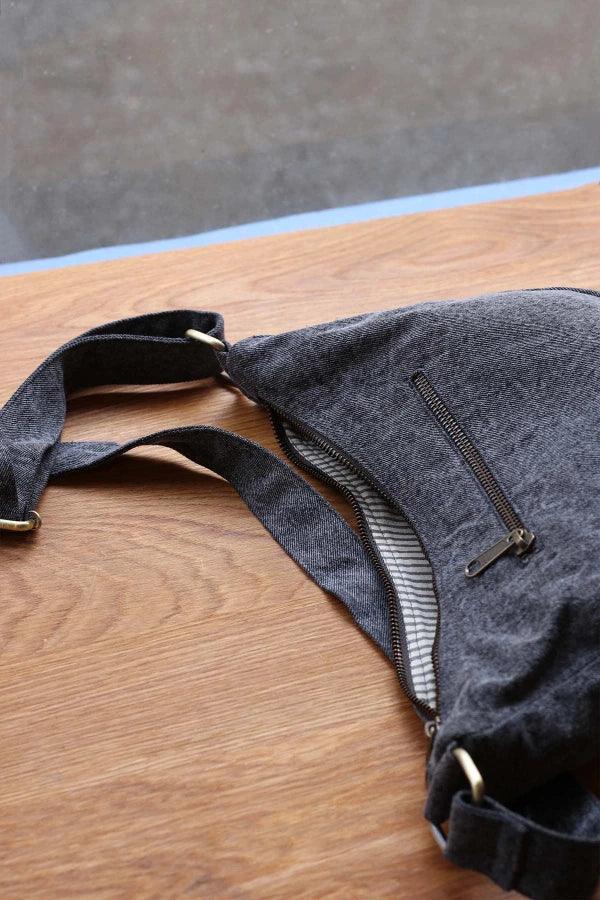 Sac banane Andrea Denim Gris