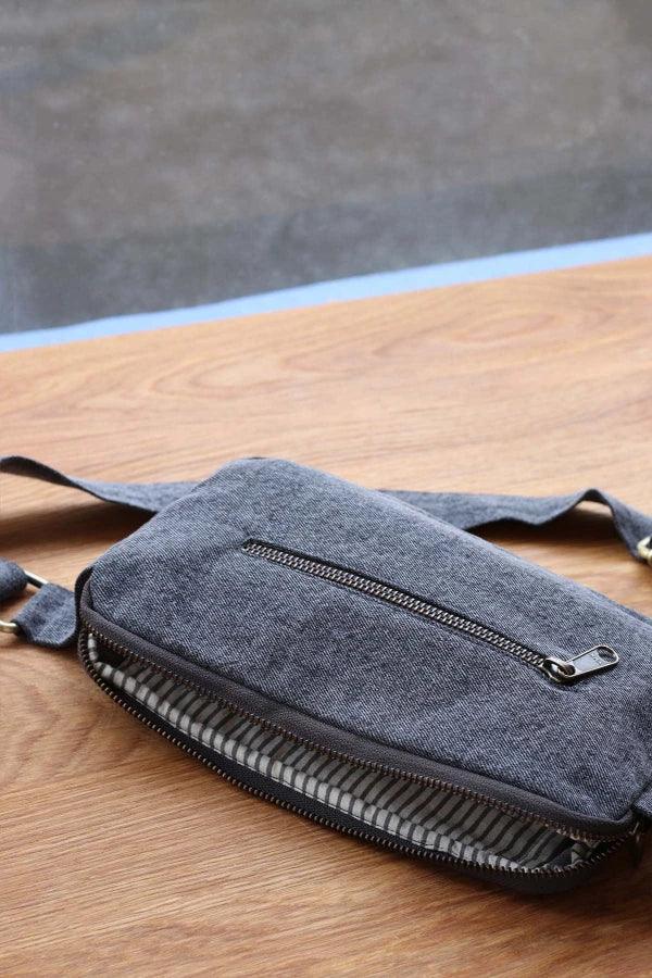 Sac banane Harry Denim Gris