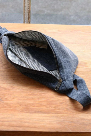 Sac banane L Sasha Denim Gris