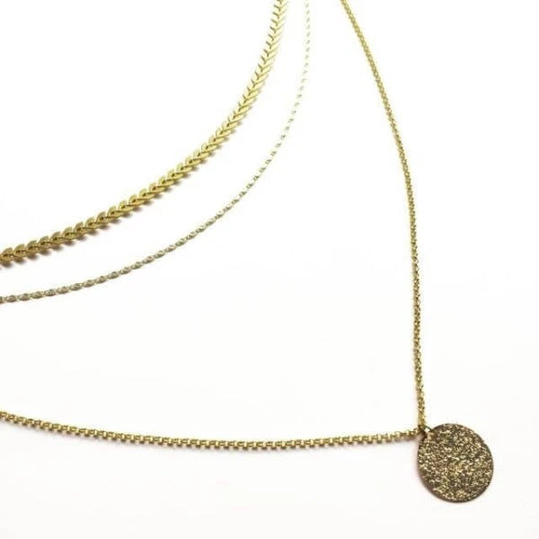 Collier médaille multi rang Lola Moonrise en or