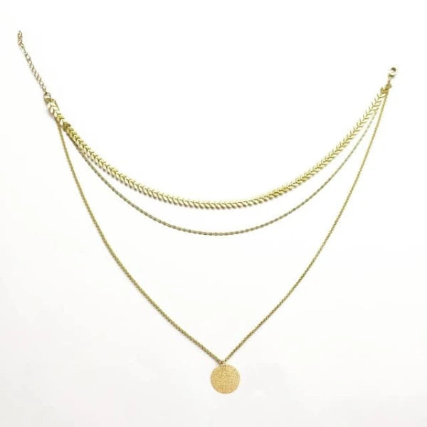 Collier médaille multi rang Lola Moonrise en or