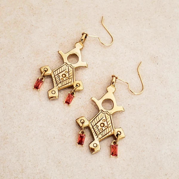 Croix d’Agadez - boucles d’oreilles orange sanguine