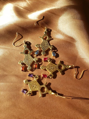 Croix d’Agadez - boucles d’oreilles orange sanguine