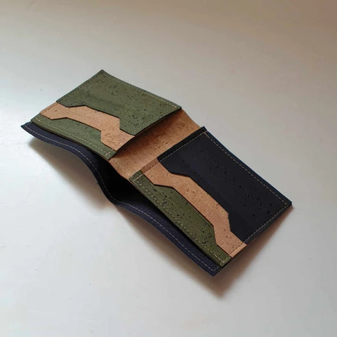 Le portefeuille Diem en liège vert kaki