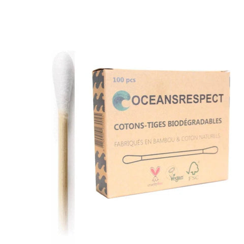 Cotons-tiges en bambou biodégradables - Lot de 100 unités