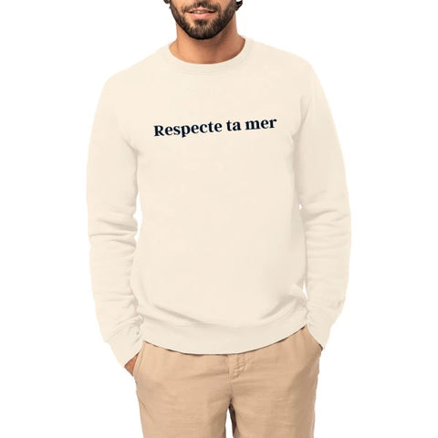 Sweat-shirt unisexe en coton bio - Respecte ta mer