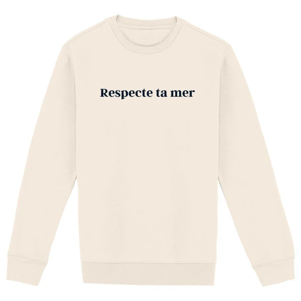 Sweat-shirt unisexe en coton bio - Respecte ta mer
