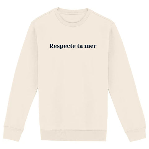 Sweat-shirt unisexe en coton bio - Respecte ta mer