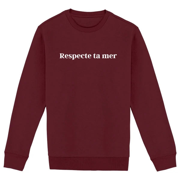 Sweat-shirt unisexe en coton bio - Respecte ta mer