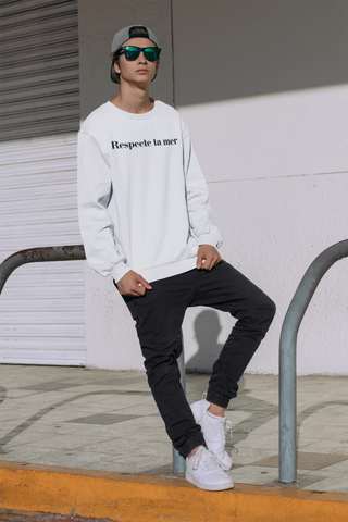 Sweat-shirt unisexe en coton bio - Respecte ta mer