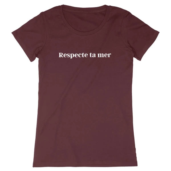 T-shirt femme en coton bio - Respecte ta mer